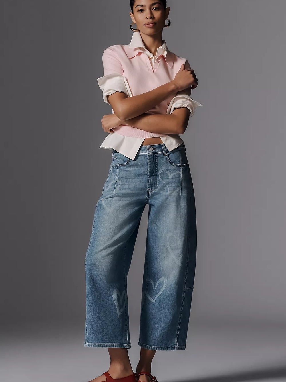 Pilcro The Kenna Mid-Rise Heritage Barrel Jeans Heart Icon Edition Sizes 28 - Picture 5 of 14